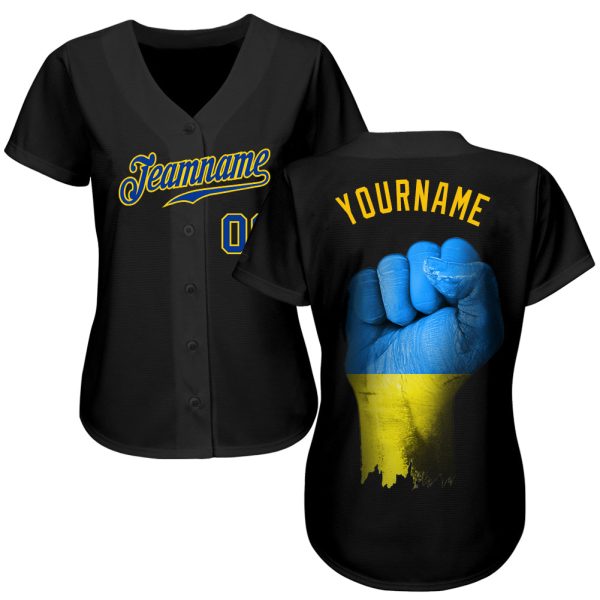 Custom 3D Pattern Design Solidarity With Ukraine Patriotic And Togetherness Authentic Baseball Jersey - Image 2