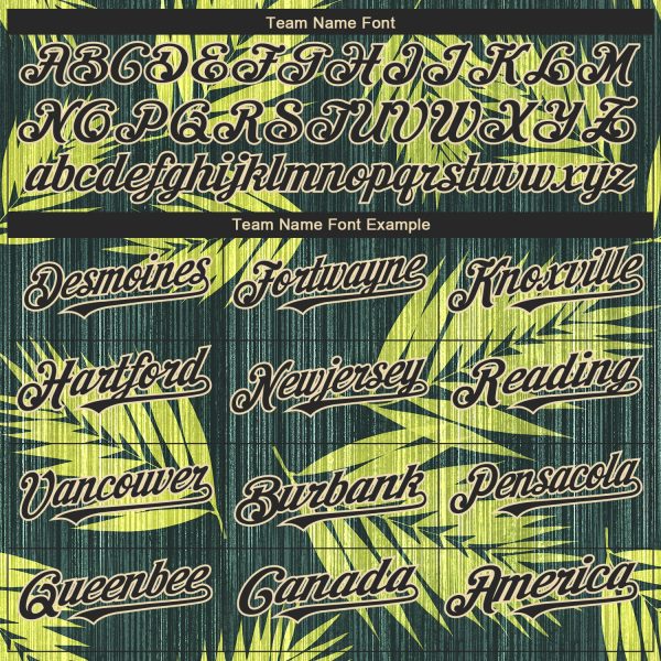 Custom Black City Cream 3D Pattern Design Hawaii Tropical Palm Leaves Authentic Baseball Jersey - Image 4