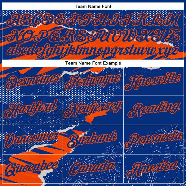 Custom Stitched Royal Orange 3D Pattern Design Torn Paper Style Sports Pullover Sweatshirt Hoodie - Image 3
