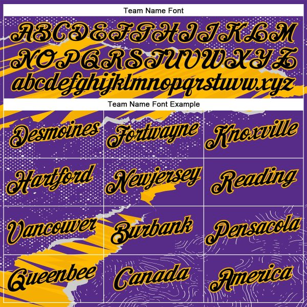 Custom Stitched Purple Black-Gold 3D Pattern Design Torn Paper Style Sports Pullover Sweatshirt Hoodie - Image 3