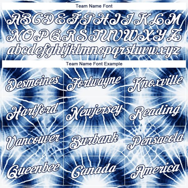 Custom Stitched Tie Dye White-Navy 3D Abstract Style Sports Pullover Sweatshirt Hoodie - Image 3