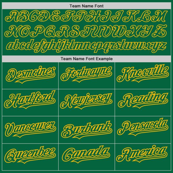 Custom Kelly Green Gold 3D Pattern Design Abstract Splatter Grunge Art Authentic Baseball Jersey - Image 4