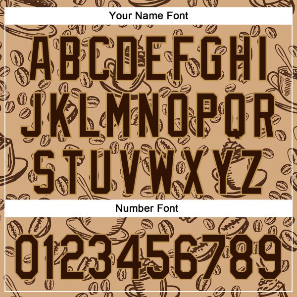 Custom Brown Old Gold 3D Pattern Design International Coffee Day Authentic Baseball Jersey - Image 5