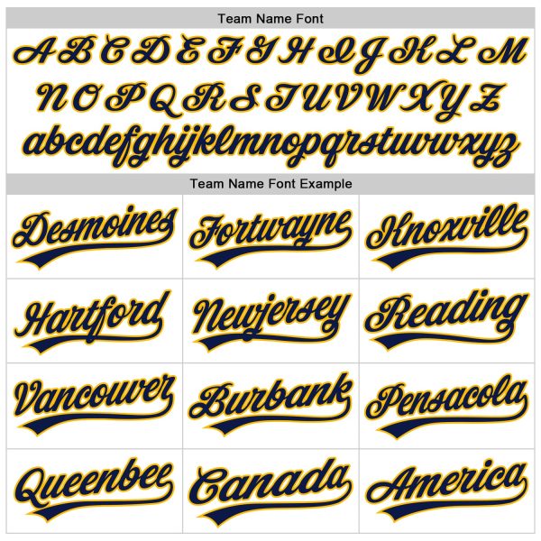 Custom White Navy-Gold 3D Pattern Design Curve Lines Authentic Baseball Jersey - Image 4