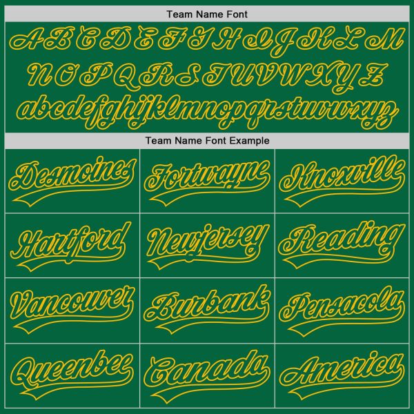 Custom Kelly Green Gold 3D Pattern Design Curve Lines Authentic Baseball Jersey - Image 4