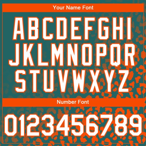 Custom Teal White-Orange 3D Pattern Design Leopard Print Fade Fashion Authentic Baseball Jersey - Image 5