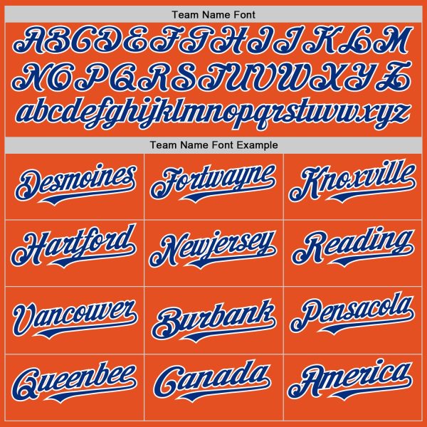Custom Orange Royal-White Line Authentic Baseball Jersey - Image 4