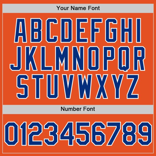 Custom Orange Royal-White Line Authentic Baseball Jersey - Image 5