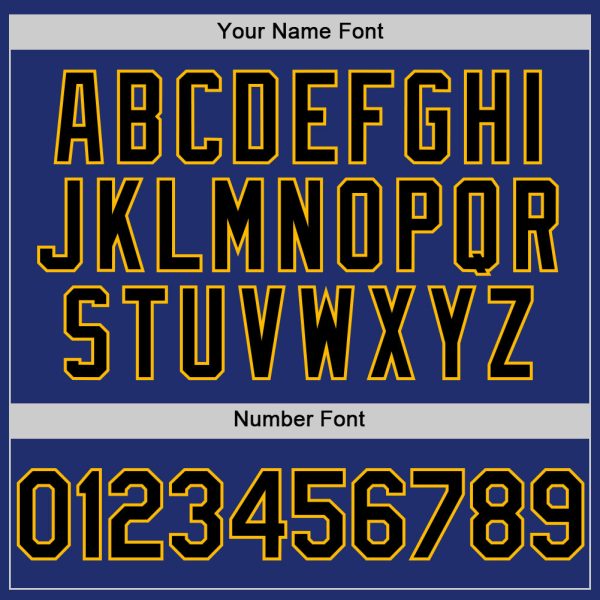 Custom Royal Black-Gold Line Authentic Baseball Jersey - Image 5