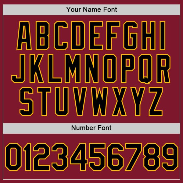 Custom Crimson Black-Gold Line Authentic Baseball Jersey - Image 5