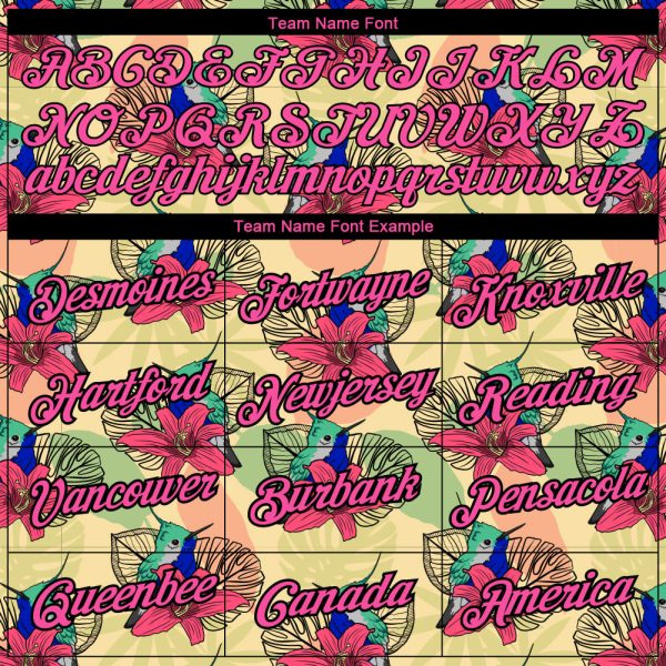 Custom City Cream Pink-Black 3D Pattern Design Tropical Hawaii Colibri And Flower Performance T-Shirt - Image 3