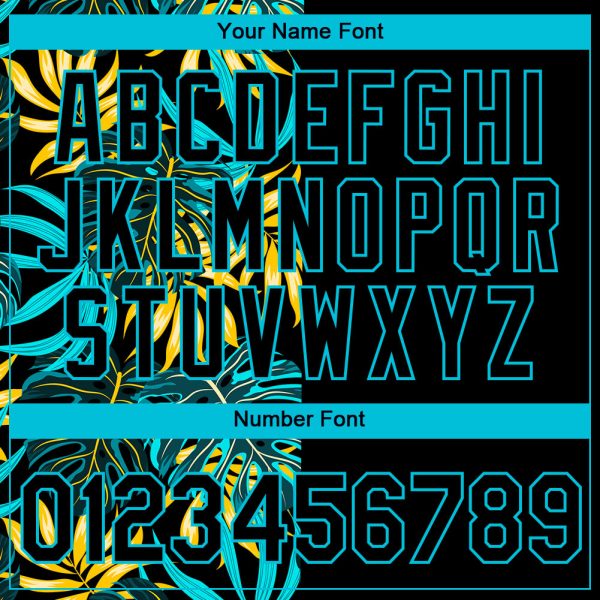 Custom Black Lakes Blue 3D Pattern Design Hawaii Tropical Palm Leaves Performance T-Shirt - Image 4