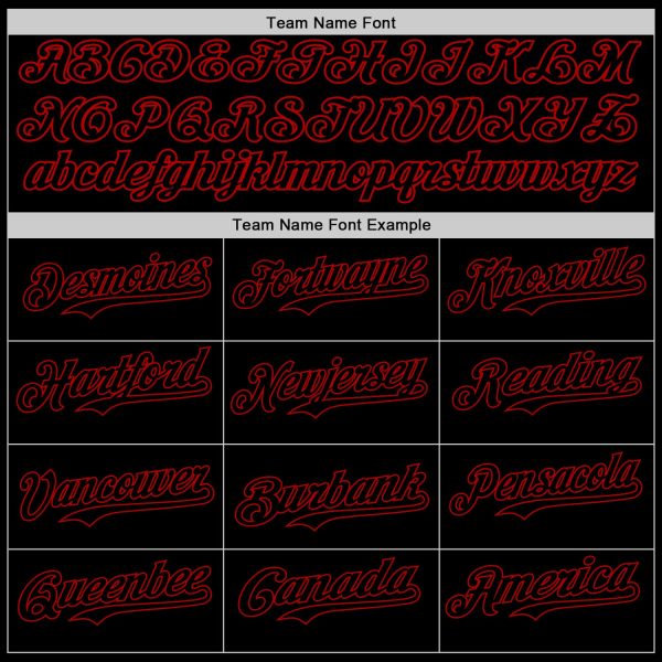 Custom Black Red 3D Pattern Design Rave Gothic Style Authentic Baseball Jersey - Image 4