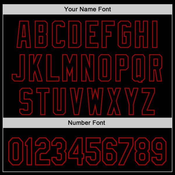 Custom Black Red 3D Pattern Design Rave Gothic Style Authentic Baseball Jersey - Image 5