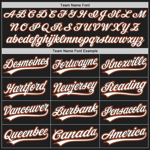 Custom Black White-Orange Authentic Baseball Jersey - Image 4