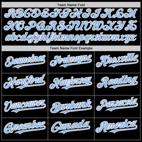 Custom Black Light Blue-White Mesh Authentic Throwback Baseball Jersey - Image 4