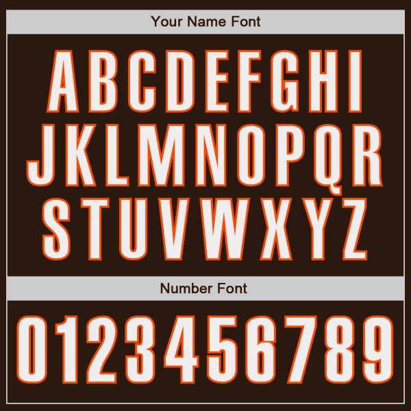 Custom Brown White-Orange Authentic Baseball Jersey - Image 5