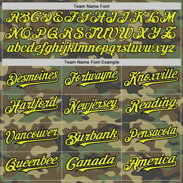 Custom Camo Neon Yellow-Black Authentic Salute To Service Baseball Jersey - Image 4