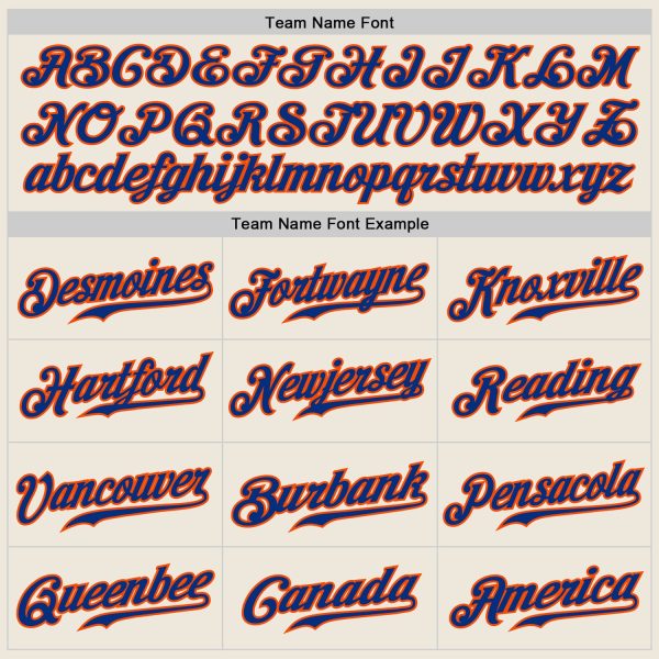 Custom Cream Royal Pinstripe Royal-Orange Authentic Baseball Jersey - Image 5