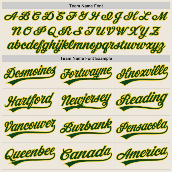 Custom Cream Green-Gold Authentic Baseball Jersey - Image 4