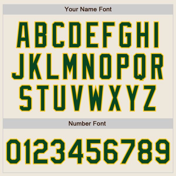 Custom Cream Green-Gold Authentic Baseball Jersey - Image 5