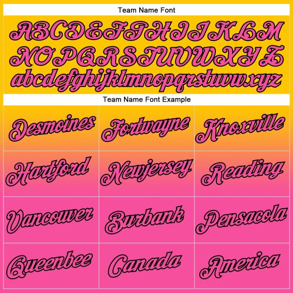 Custom Stitched Yellow Pink-Black Fade Fashion Sports Pullover Sweatshirt Hoodie - Image 3