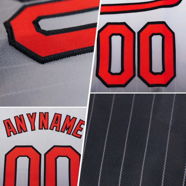 Custom White Pinstripe Yellow-Royal Authentic Fade Fashion Baseball Jersey - Image 2