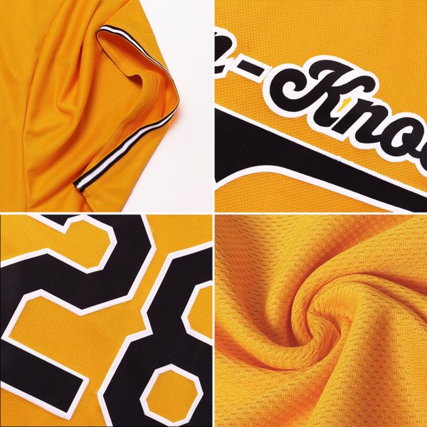 Custom Gold Crimson-White Authentic Baseball Jersey - Image 6