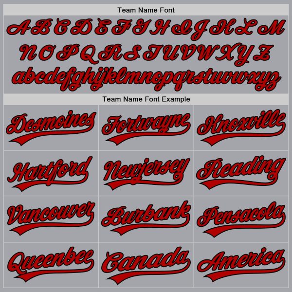 Custom Gray Red-Black Authentic Baseball Jersey - Image 4