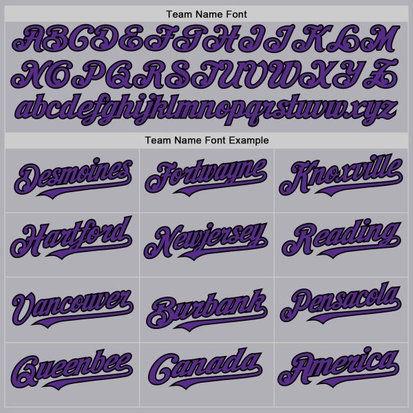 Custom Gray Purple-Black Mesh Authentic Throwback Baseball Jersey - Image 4