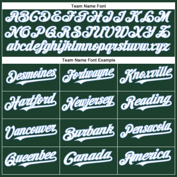 Custom Green White-Light Blue Authentic Baseball Jersey - Image 4