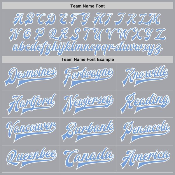 Custom Gray Light Blue-White Bomber Full-Snap Varsity Letterman Jacket - Image 4