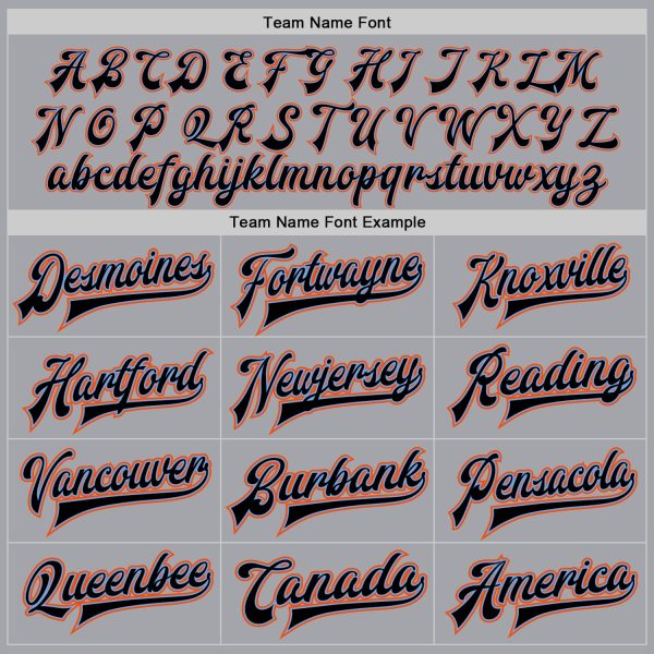 Custom Gray Black Powder Blue-Orange Bomber Full-Snap Varsity Letterman Jacket - Image 4