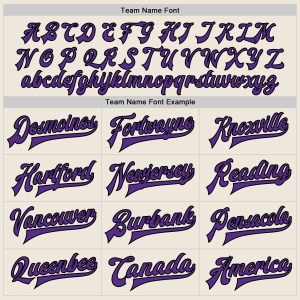 Custom Cream Purple-Black Bomber Full-Snap Varsity Letterman Jacket - Image 4