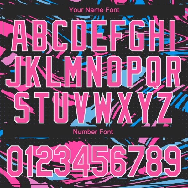 Custom Figure Pink-Light Blue 3D Pattern Design Bomber Full-Snap Varsity Letterman Jacket - Image 5