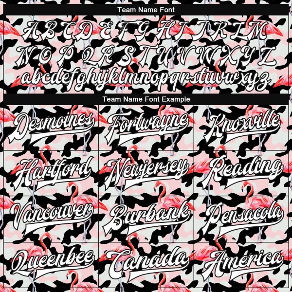 Custom Camo White-Black Flamingo 3D Pattern Design Bomber Full-Snap Varsity Letterman Salute To Service Jacket - Image 4