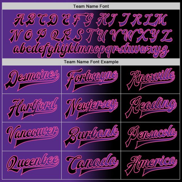 Custom Black Purple-Pink Bomber Full-Snap Varsity Letterman Gradient Fashion Jacket - Image 4
