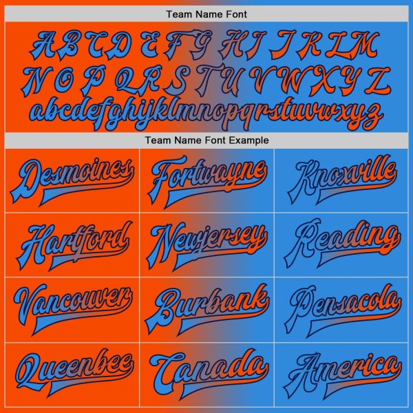 Custom Powder Blue Orange-Navy Bomber Full-Snap Varsity Letterman Gradient Fashion Jacket - Image 4