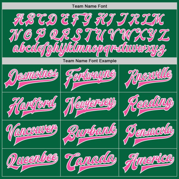 Custom Kelly Green Pink-White Bomber Full-Snap Varsity Letterman Two Tone Jacket - Image 4