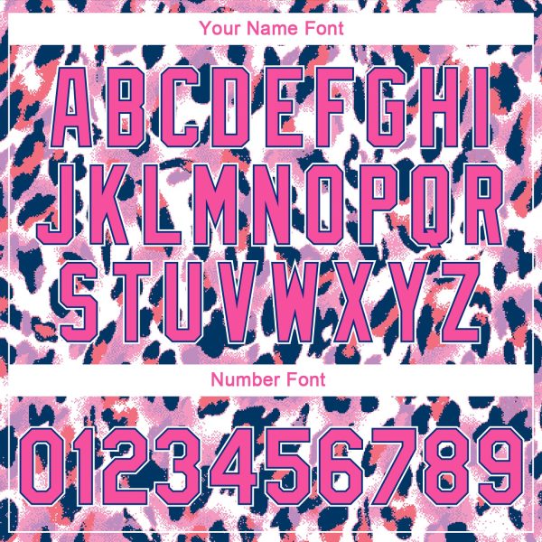 Custom White Pink-Royal Leopard Print 3D Pattern Design Bomber Full-Snap Varsity Letterman Jacket - Image 5