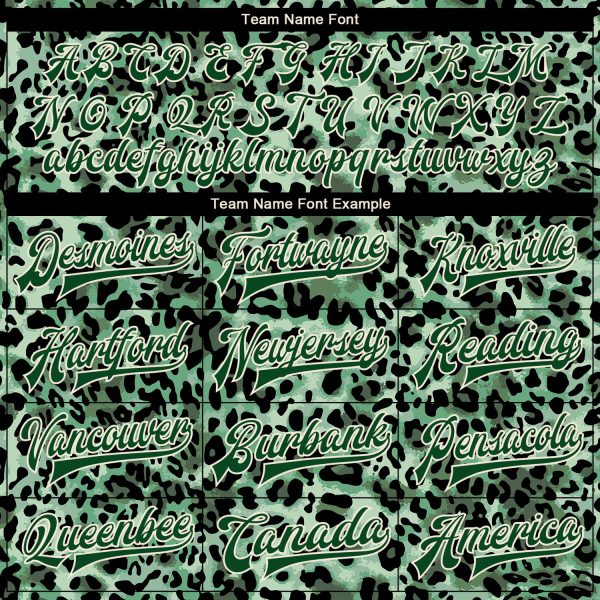Custom Green City Cream Leopard Print 3D Pattern Design Bomber Full-Snap Varsity Letterman Jacket - Image 4