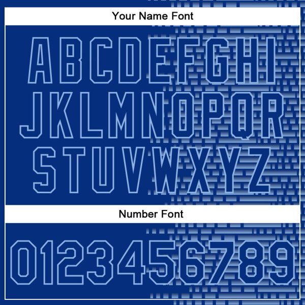 Custom Royal Light Blue-White Halftone 3D Pattern Design Bomber Full-Snap Varsity Letterman Jacket - Image 5