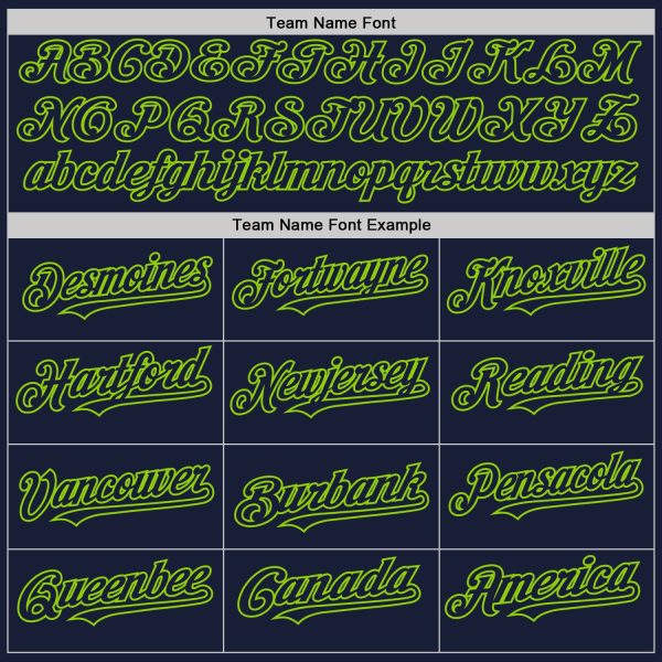 Custom Navy Neon Green Bomber Full-Snap Varsity Letterman Hoodie Jacket - Image 4