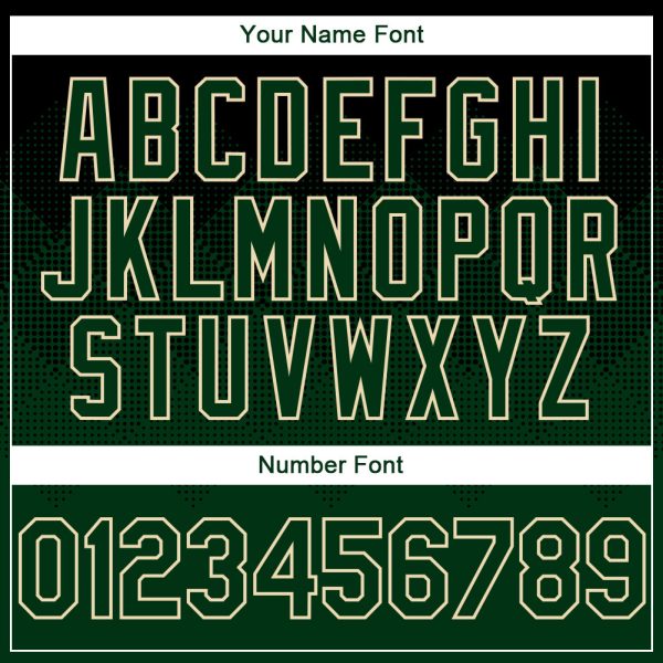 Custom Black Green-Cream Gradient Square Shape 3D Pattern Design Bomber Full-Snap Varsity Letterman Hoodie Jacket - Image 5