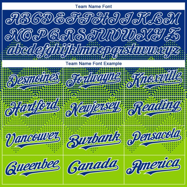 Custom Royal Neon Green-White Gradient Square Shape 3D Pattern Design Bomber Full-Snap Varsity Letterman Hoodie Jacket - Image 4
