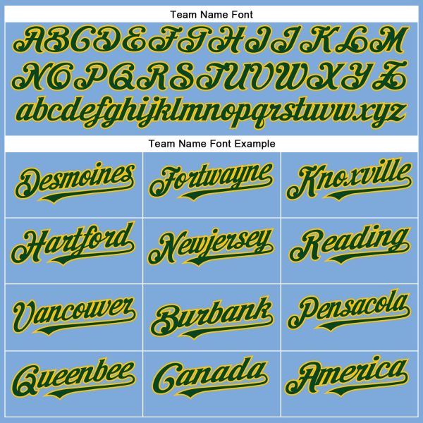 Custom Light Blue Green-Yellow Authentic Baseball Jersey - Image 4