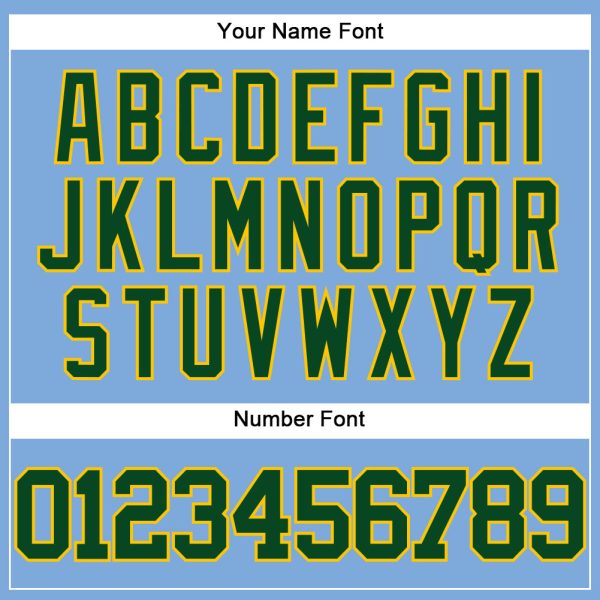 Custom Light Blue Green-Yellow Authentic Baseball Jersey - Image 5