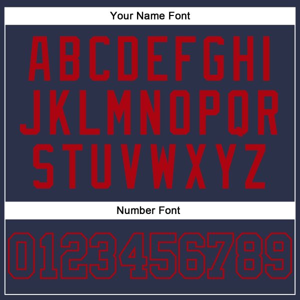 Custom Navy Navy-Red Authentic Baseball Jersey - Image 5