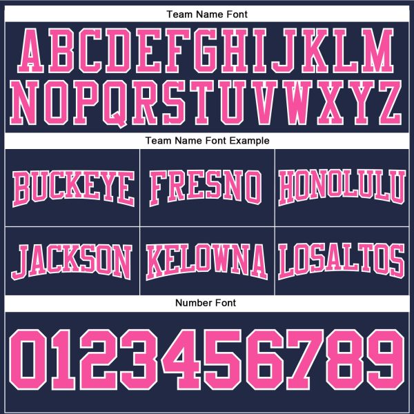 Custom Stitched Navy Pink-White Football Pullover Sweatshirt Hoodie - Image 3