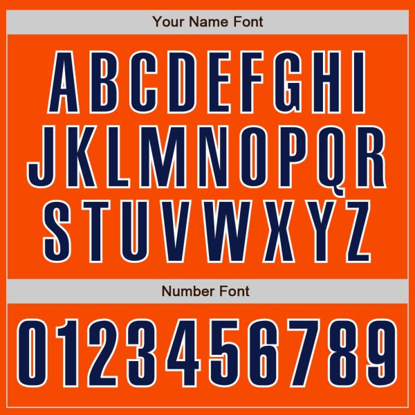 Custom Orange Navy-White Authentic Baseball Jersey - Image 5